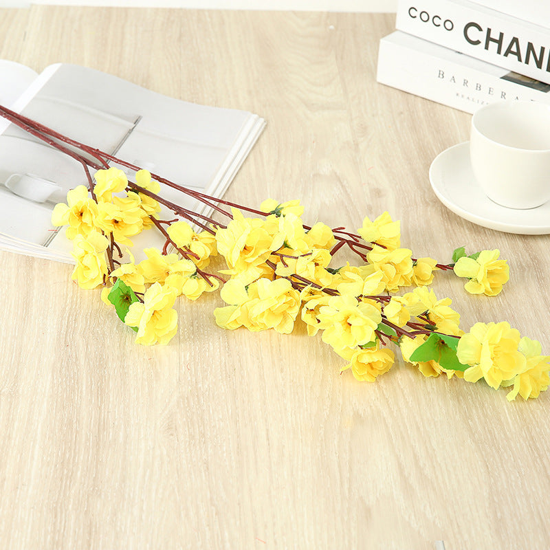 25 Inch Artificial Plum Blossom Stems Spray, 10 Pcs Faux Silk Peach Flowers