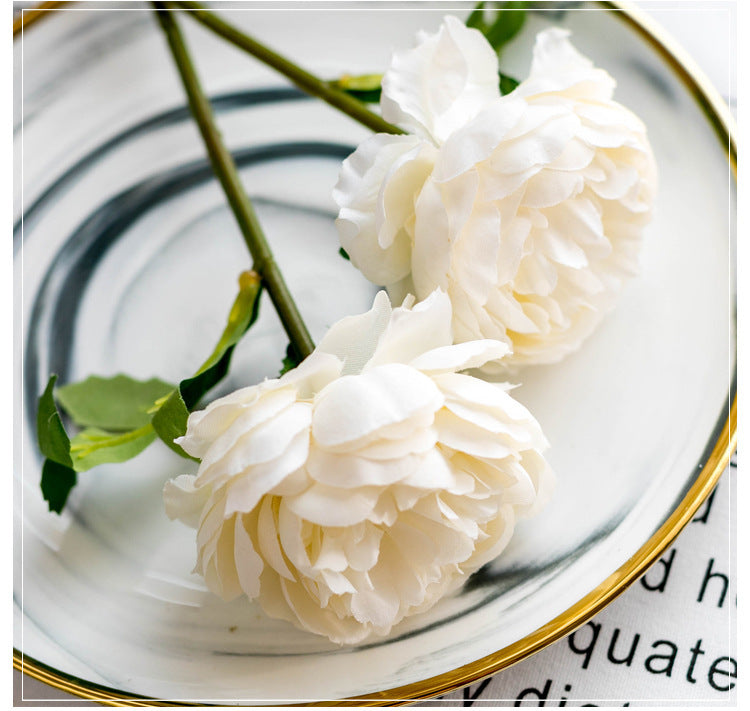 2 Pcs 12 Inch Artificial Silk Peony Flower Stems Bulk Wholesale