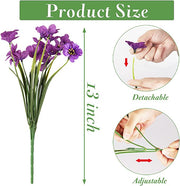 10 Pcs UV Resistant Faux Flowers for Outdoors Bulk Artificial Silk Flowers