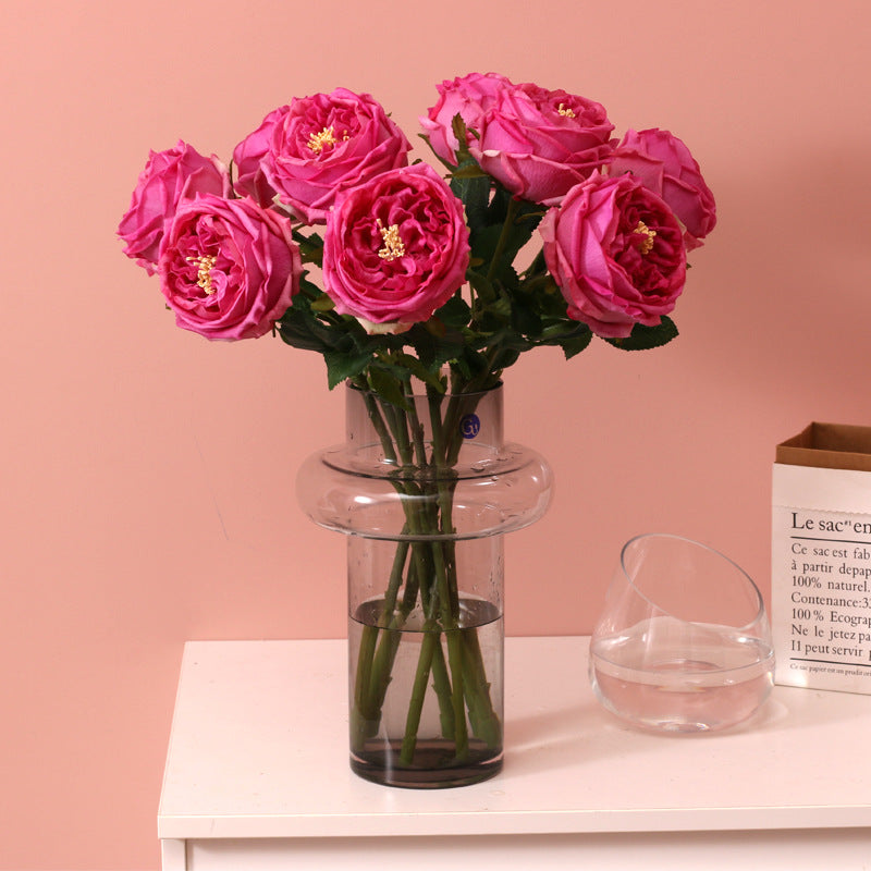 17 Inch Artificial Rose Stems, Real Touch Silk Flowers, Bulk 17 Pcs
