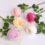 17 Inch Artificial Rose Stems, Real Touch Silk Flowers, Bulk 17 Pcs