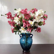 25 Inch Artificial Silk Scabiosa Stems, 4 Colors, 10 Pcs Bulk Set