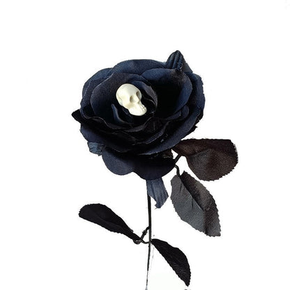 16 Inch Artificial Skeleton Spider Rose Stems, 10 Pcs Halloween Floral Stems