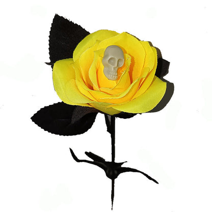 16 Inch Artificial Skeleton Spider Rose Stems, 10 Pcs Halloween Floral Stems