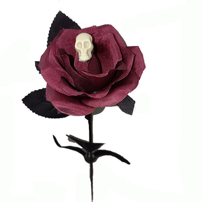 16 Inch Artificial Skeleton Spider Rose Stems, 10 Pcs Halloween Floral Stems