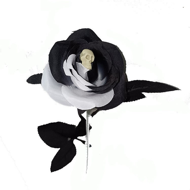 16 Inch Artificial Skeleton Spider Rose Stems, 10 Pcs Halloween Floral Stems