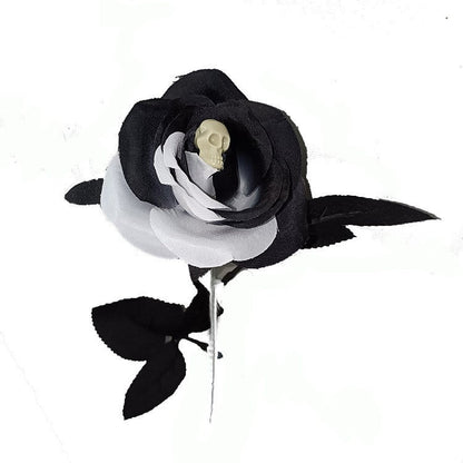 16 Inch Artificial Skeleton Spider Rose Stems, 10 Pcs Halloween Floral Stems