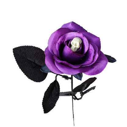 16 Inch Artificial Skeleton Spider Rose Stems, 10 Pcs Halloween Floral Stems
