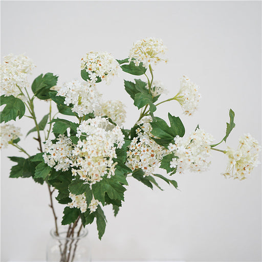 Artificial Snowball Viburnum Stem 28 Inch Faux Flower Foliage Rustic Floral Decoration