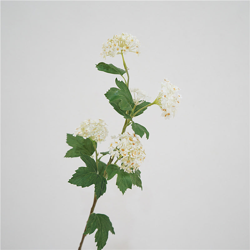 Artificial Snowball Viburnum Stem 28 Inch Faux Flower Foliage Rustic Floral Decoration