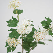 Artificial Snowball Viburnum Stem 28 Inch Faux Flower Foliage Rustic Floral Decoration