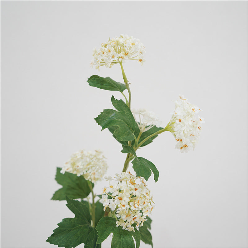 Artificial Snowball Viburnum Stem 28 Inch Faux Flower Foliage Rustic Floral Decoration