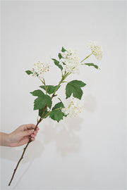 Artificial Snowball Viburnum Stem 28 Inch Faux Flower Foliage Rustic Floral Decoration