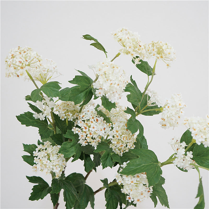 Artificial Snowball Viburnum Stem 28 Inch Faux Flower Foliage Rustic Floral Decoration