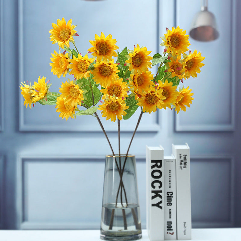 29 Inch Artificial Silk Sunflower Long Stem Spray 10 Pcs Bulk Arrangement