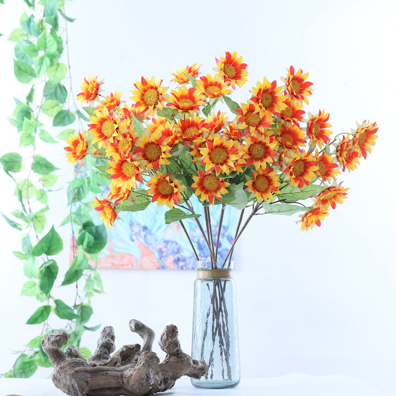 29 Inch Artificial Silk Sunflower Long Stem Spray 10 Pcs Bulk Arrangement