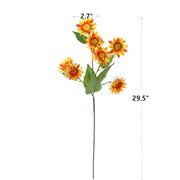 29 Inch Artificial Silk Sunflower Long Stem Spray 10 Pcs Bulk Arrangement