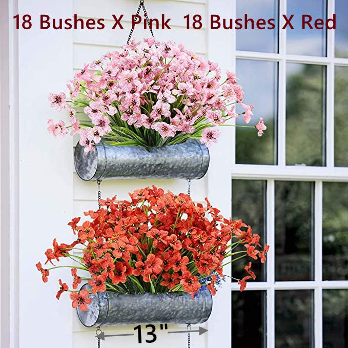 10 Pcs UV Resistant Faux Flowers for Outdoors Bulk Artificial Silk Flowers
