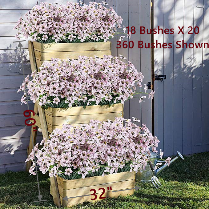 10 Pcs UV Resistant Faux Flowers for Outdoors Bulk Artificial Silk Flowers