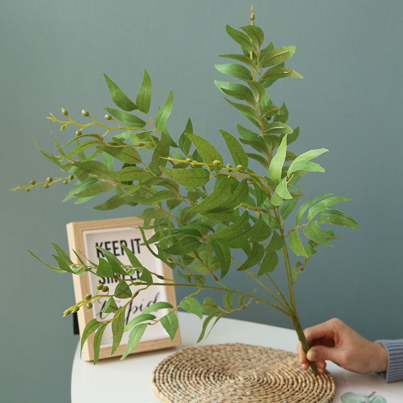21 Inch Artificial Willow Bush Twigs with Buds Greenery Plant Spray, Bulk Quantity