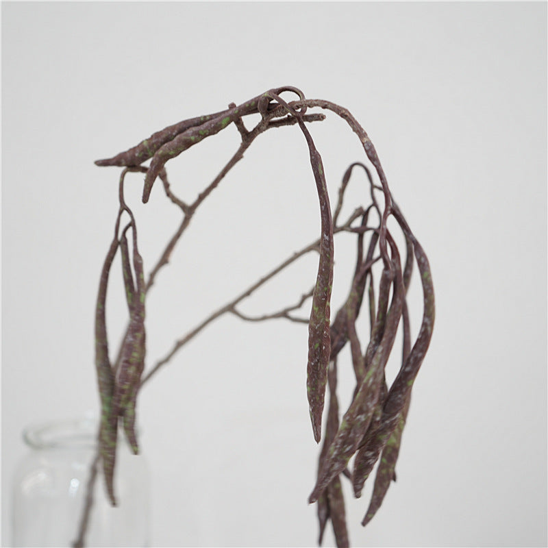 28 Inch Green Artificial Carob Bean Stems Bulk Flower Arrangement 10 Pcs