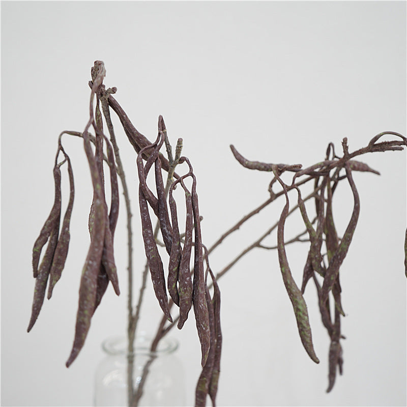 28 Inch Green Artificial Carob Bean Stems Bulk Flower Arrangement 10 Pcs