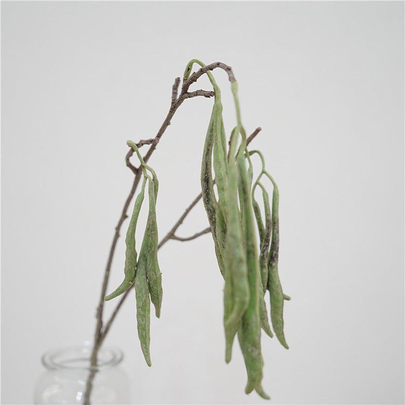 28 Inch Green Artificial Carob Bean Stems Bulk Flower Arrangement 10 Pcs