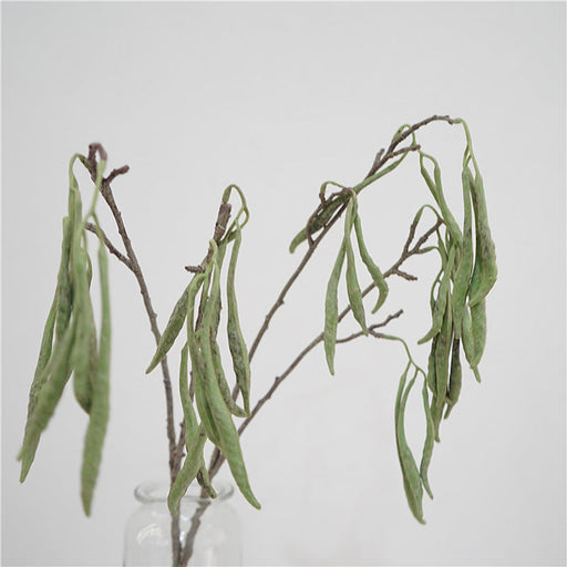 28 Inch Green Artificial Carob Bean Stems Bulk Flower Arrangement 10 Pcs