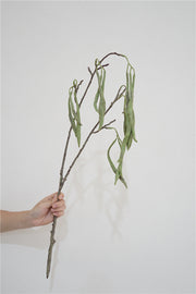 28 Inch Green Artificial Carob Bean Stems Bulk Flower Arrangement 10 Pcs