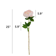 25 Inch Silk Peony Stems, 10 Pcs Artificial Flowers for Floral Arrangements