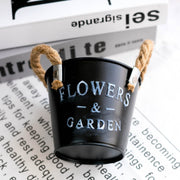 Metal Flower Bucket Pot 1 Pc Retro Country Style Decorative Letter Design