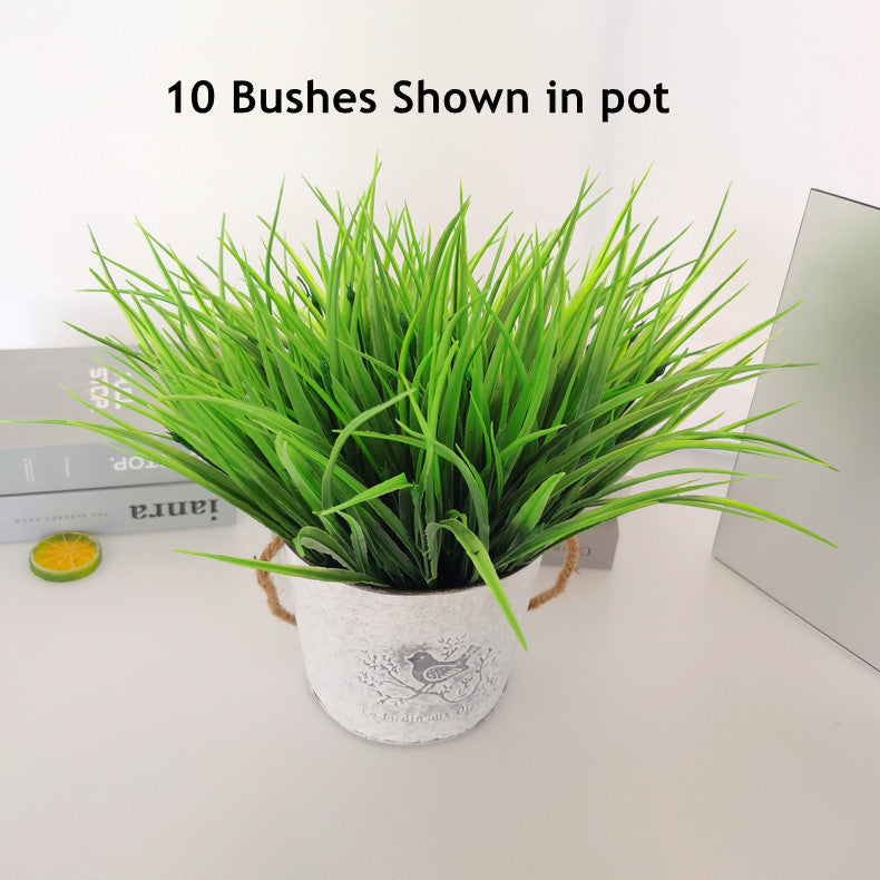 15.7 Inch Artificial Grass Plants 10 Pcs UV Resistant Greenery Bush for Outdoors