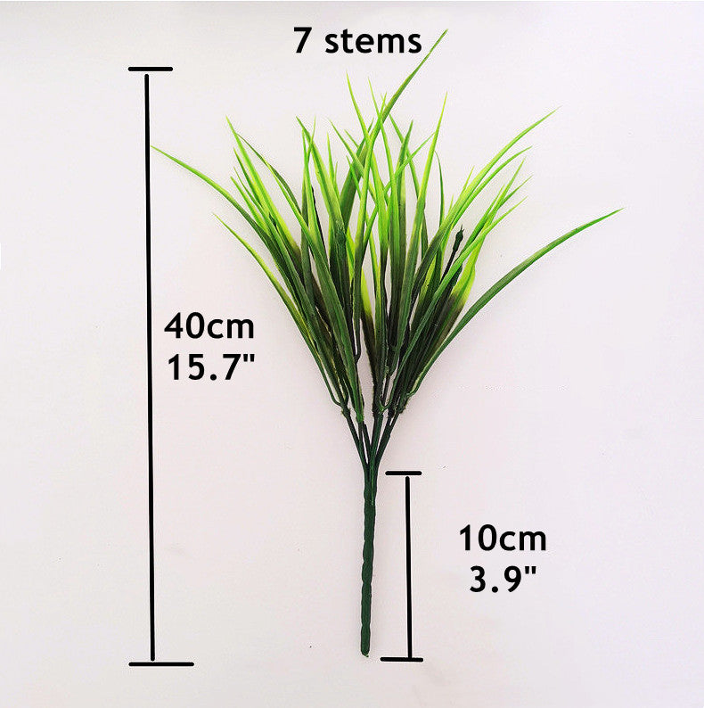 15.7 Inch Artificial Grass Plants 10 Pcs UV Resistant Greenery Bush for Outdoors