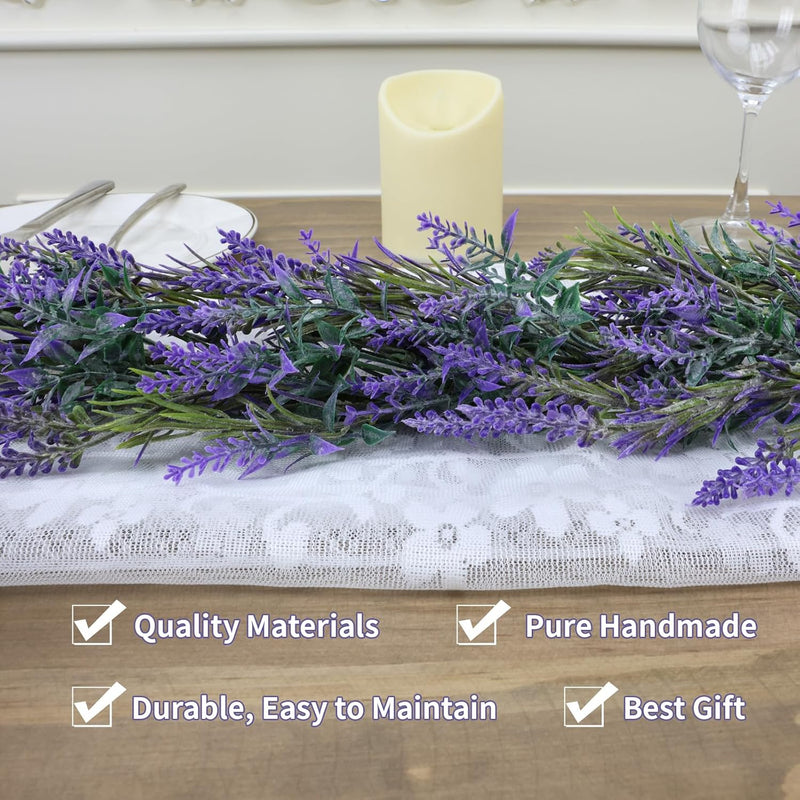 6 Ft Lavender Wisteria Garland 6 Stems Artificial Silk Flower Spring Decor
