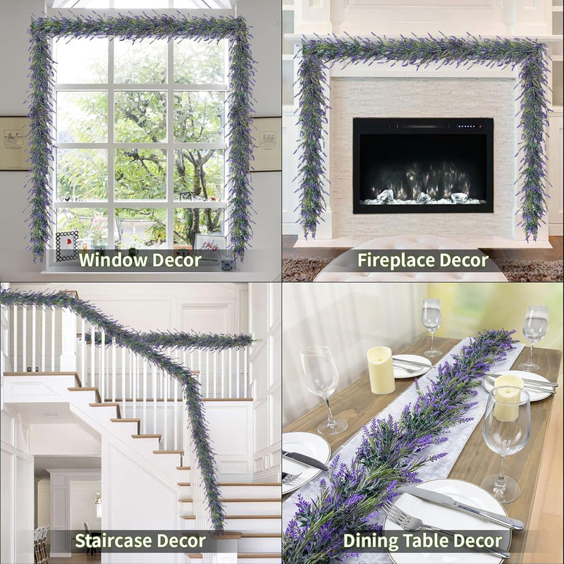 6 Ft Lavender Wisteria Garland 6 Stems Artificial Silk Flower Spring Decor