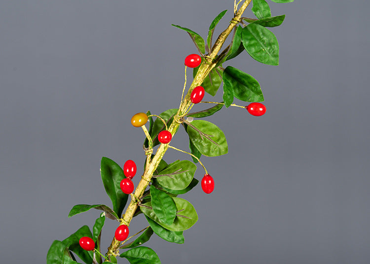 27 Inch Artificial Wolfberry Goji Stems Branches – 10 Pcs Silk Fruit Stems