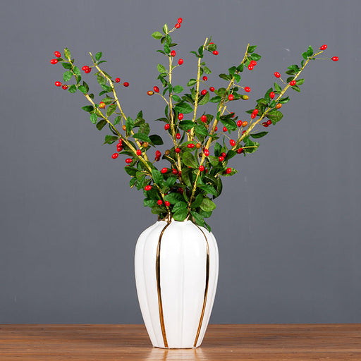 27 Inch Artificial Wolfberry Goji Stems Branches – 10 Pcs Silk Fruit Stems