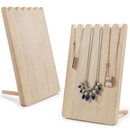 Wood Necklace Display Stand - Creative Jewelry Organizer for Store Windows & Home Deco