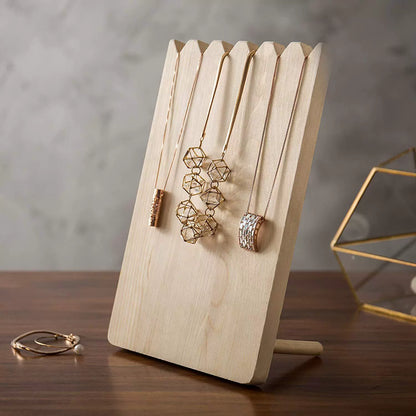 Wood Necklace Display Stand - Creative Jewelry Organizer for Store Windows & Home Deco
