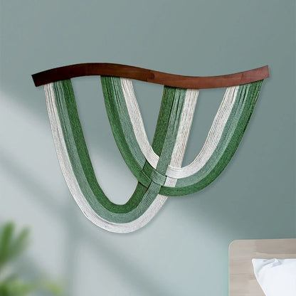 Wooden Board Macrame Wall Hanging – 31.5”x23.6” Boho Tapestry for Living Room, Bedroom & Hallway