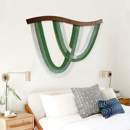 Wooden Board Macrame Wall Hanging – 31.5”x23.6” Boho Tapestry for Living Room, Bedroom & Hallway