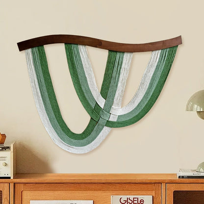 Wooden Board Macrame Wall Hanging – 31.5”x23.6” Boho Tapestry for Living Room, Bedroom & Hallway