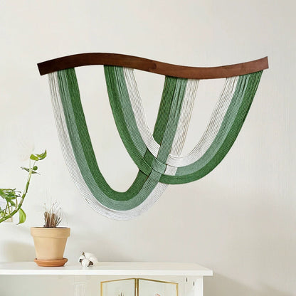 Wooden Board Macrame Wall Hanging – 31.5”x23.6” Boho Tapestry for Living Room, Bedroom & Hallway