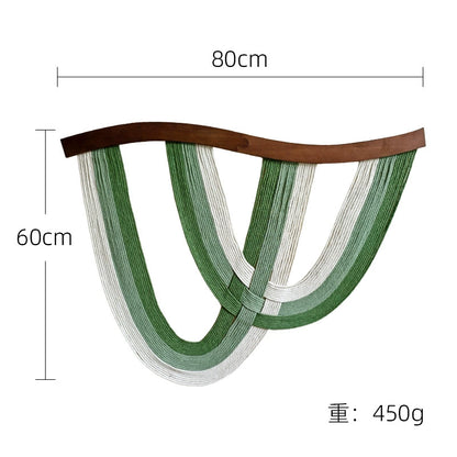 Wooden Board Macrame Wall Hanging – 31.5”x23.6” Boho Tapestry for Living Room, Bedroom & Hallway