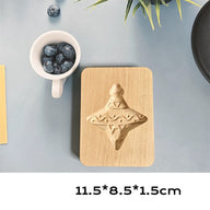 Wooden Christmas Cookie Molds Set - Cartoon Holiday Shapes for DIY Gingerbread & Biscuit Baking