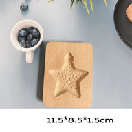 Wooden Christmas Cookie Molds Set - Cartoon Holiday Shapes for DIY Gingerbread & Biscuit Baking