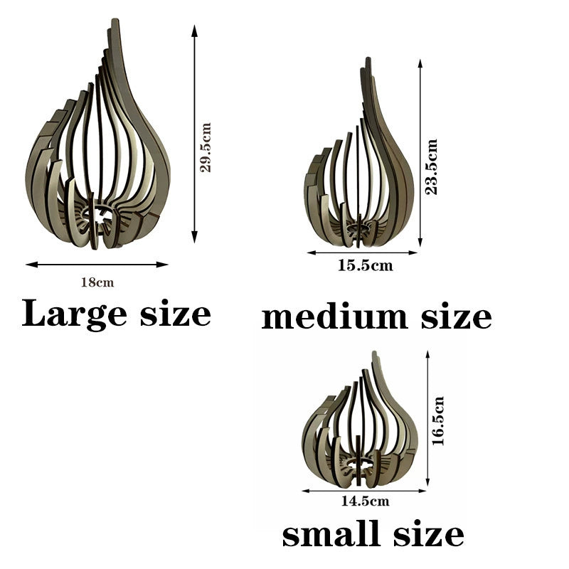 Wooden DIY Candle Holder (3 Sizes) - Handmade Decorative Lamp Stand for Home