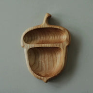 Wooden Animal Snack Trays Set Squirrel, Apple, Acorn, Pear Shapes