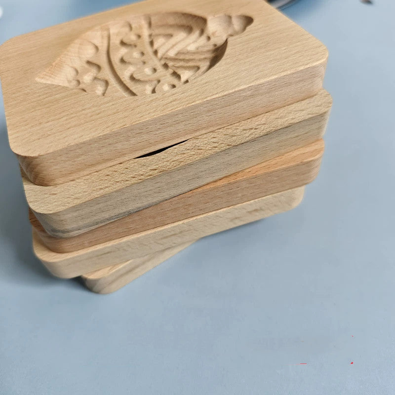 Wooden Christmas Cookie Molds Set - Cartoon Holiday Shapes for DIY Gingerbread & Biscuit Baking