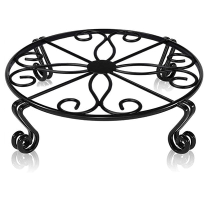 Wrought Iron Plant Stand, 11.8" & 9.4" Dia Options, Indoor Outdoor Flower Pot Holder for Balcony, Rustic Rack for Pothos, Spider Plants